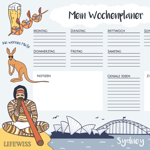 Travel illustration with the title 'Sydney illustration'