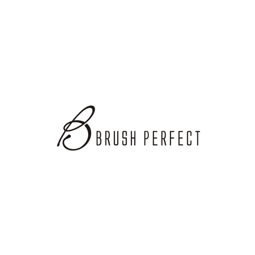 Brush logo with the title 'a sophisticated and high end logo for makeup brush company Brush Perfect'