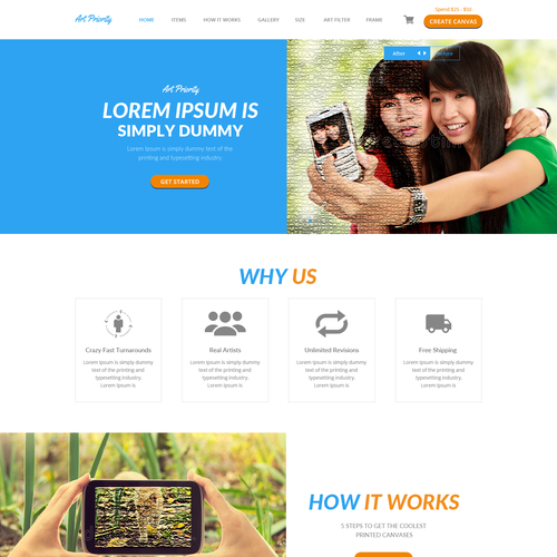 Photography website with the title 'artpriority.io'