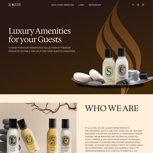 Luxury website with the title 'An editorial style luxury website for a hospitality brand.'