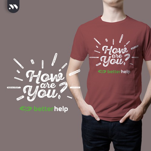 White and red design with the title 'T-Shirt design for betterhelp'