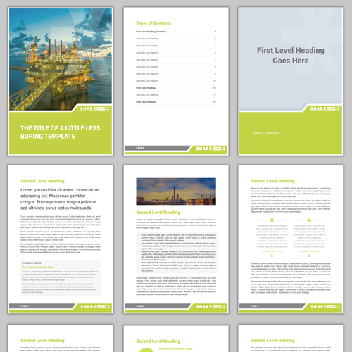 Word design with the title 'Marketing kit template'