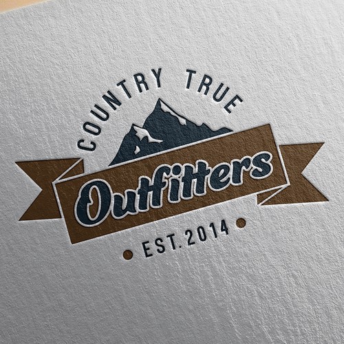 Gray and pink logo with the title 'Outdoors Clothing Company Logo'