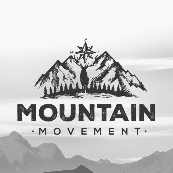 Mountain logo with the title 'Illustrated logo'