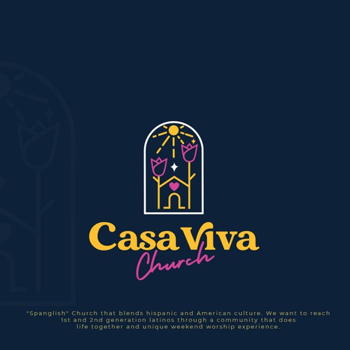 Latino logo with the title 'Logo for a YOUNG and VIBRANT Latino - American church'