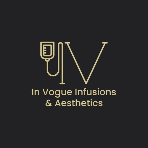 V brand with the title 'IV hydration & Aesthetics Logo Design'