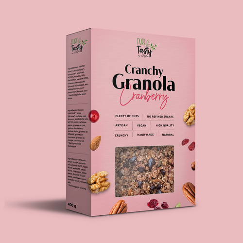 Light packaging with the title 'Ordinary granola packaging'