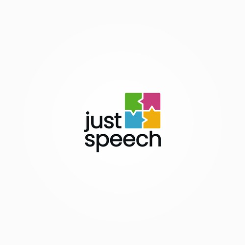 Speech bubble logo with the title 'Clean logo design for research project'