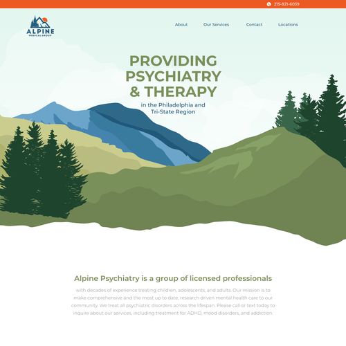 Therapy website with the title 'Therapy Website with Outdoor Twist'