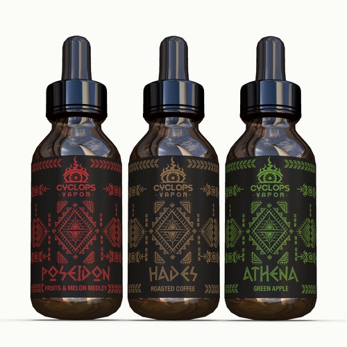 Greek design with the title 'Label design for greek vapor products'