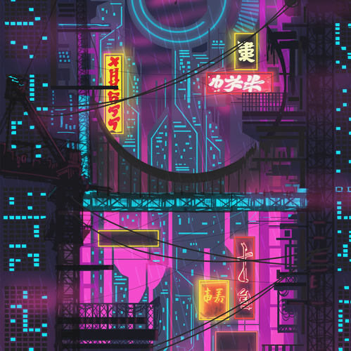 Anime artwork with the title 'Sky-Bridge Collapse '