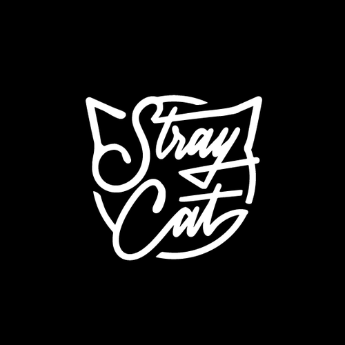 Beautiful logo with the title 'Hand Lettering Logo For Stray Cat Apparel Co.'