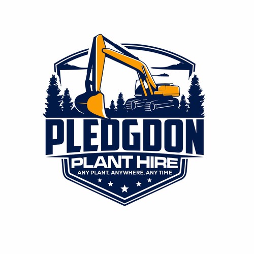 Construction design with the title 'Pledgdon Plant Hire logo design'