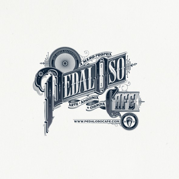 Victorian logo with the title 'Pedal Oso Cafe - Logo'