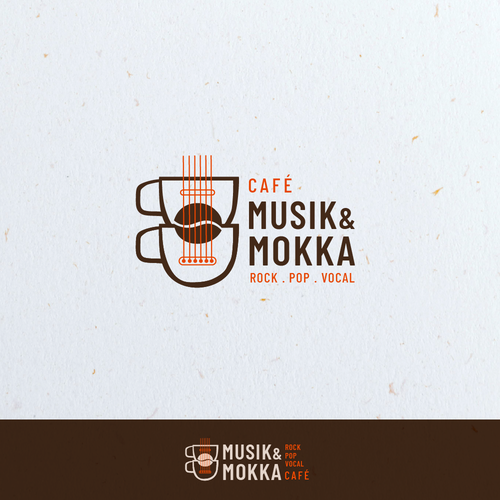 Gastronomy logo with the title 'Logo für Café mit Bühne für Musik'