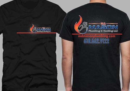 Heating design with the title 'Mason Plumbing & Heating T-Shirt'