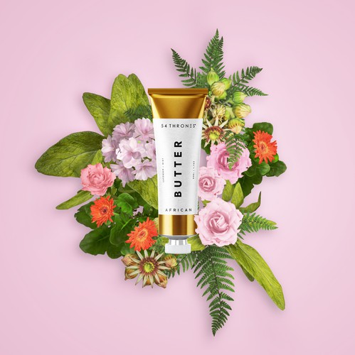 Pastel illustration with the title '3D floral design for beauty product'