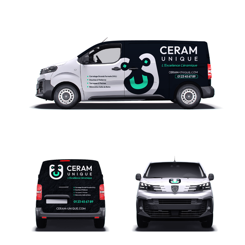 Vehicle graphic design with the title 'Partial Vehicle Wrap'