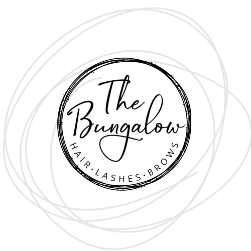 Glamorous logo with the title 'The Bungalow hair | lashes | brows logo'