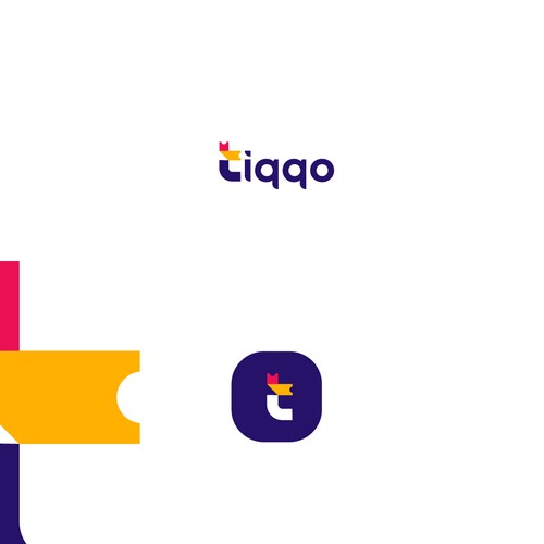 Ticket logo with the title 'Ticketing app platform logo'
