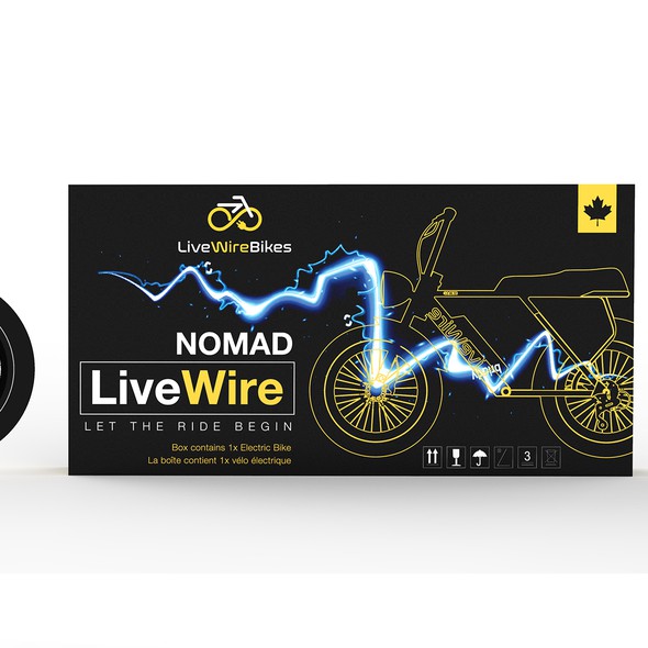 Trendy packaging with the title 'Bold Packaging For New Trendy Electric Bike'