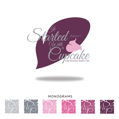 Patisserie logo with the title 'Logo design and Monogram for a modern patisserie'