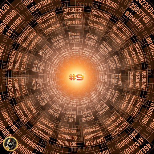 Cryptocurrency artwork with the title 'Blockchain Illustration'