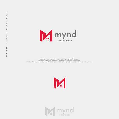 Real estate logo with the title 'Logo concept for Real Estate'