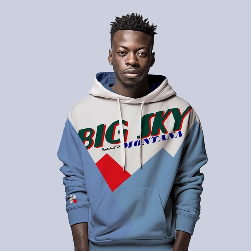 Snowboarding design with the title 'Hoodie design for Skiers & Snowboarders'