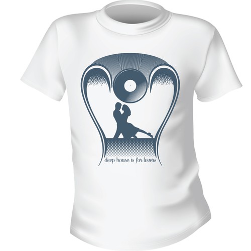 Heart t-shirt with the title 'Shirt for dance club for lovers.'