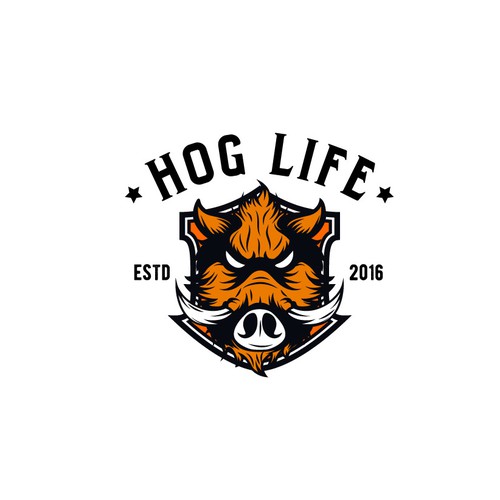 Motorcycle design with the title 'Logo for "Hog Life"'