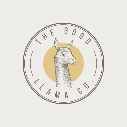 Llama logo with the title 'Hand drawn Llama logo'