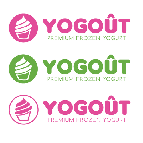 Yogurt logo with the title 'Frozen Yogurt logo redesign'