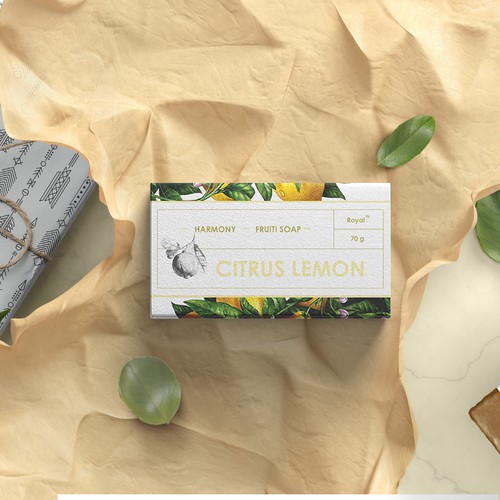 Soap packaging with the title 'Design the bag of new line Shower soap'