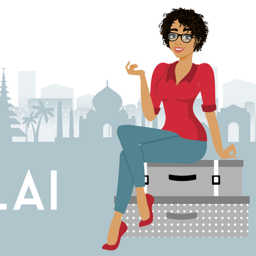 Skyline design with the title 'Website Header for Global Citizen, Creative Writer, Dragon, Mom'