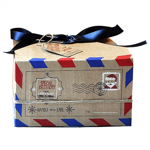 Gift box design with the title 'Santa Claus Delivery Gift Box.'
