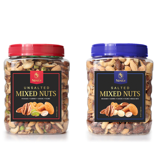 Nuts label with the title 'Mixed Nuts, label design'