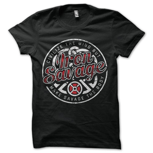 Fitness t-shirt with the title 'IRON SAVAGE'