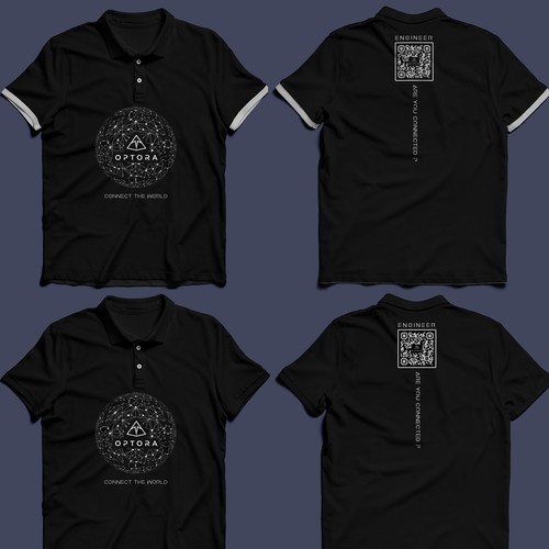 Polo shirt design with the title 'Optora network engineer polo tshirts '