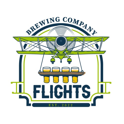 Airline and flight logo with the title 'Modern but fun logo for craft beer brewery'