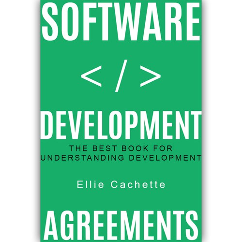 Technology book cover with the title 'Book cover for software development.'