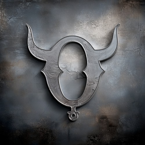 Metallic logo with the title 'initial type logo'