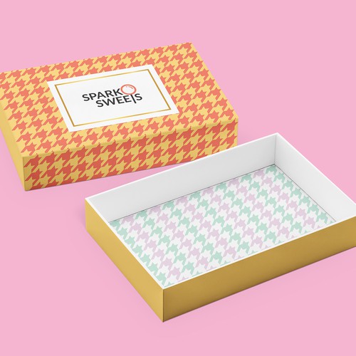 Gift box design with the title 'Packaging for gift candy box'