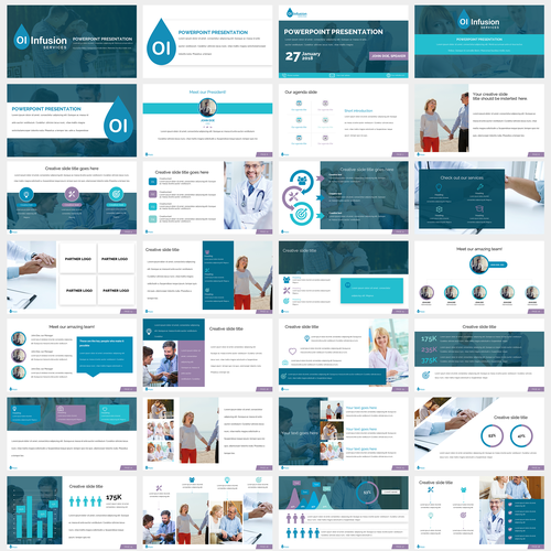 Complex design with the title 'PowerPoint Template for a Healthcare company'