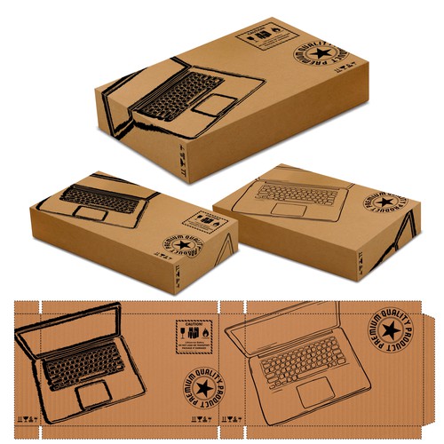 Book cover packaging with the title 'general laptop box'