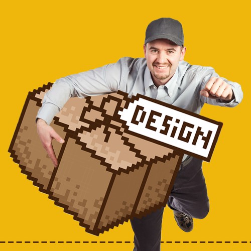 Pixel art design with the title 'Pixel art and graphic design for 99designs'