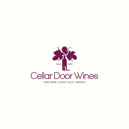 Door design with the title 'Logo for retailer of wine and spirits.'
