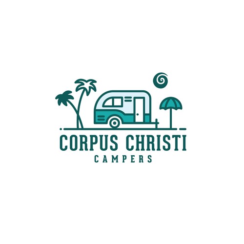 Beach brand with the title 'Corpus Christi Campers'