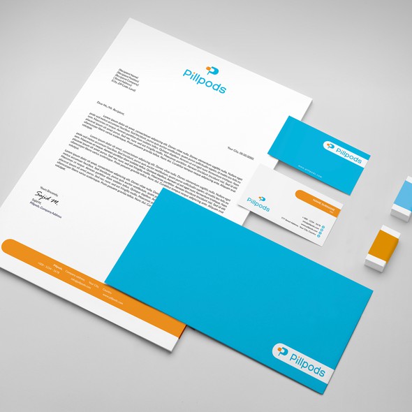 P brand with the title 'Logo for Pillpods'