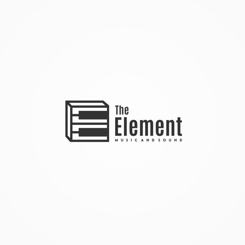 Piano logo with the title 'Creative logo concept for The Element Music and Sound'